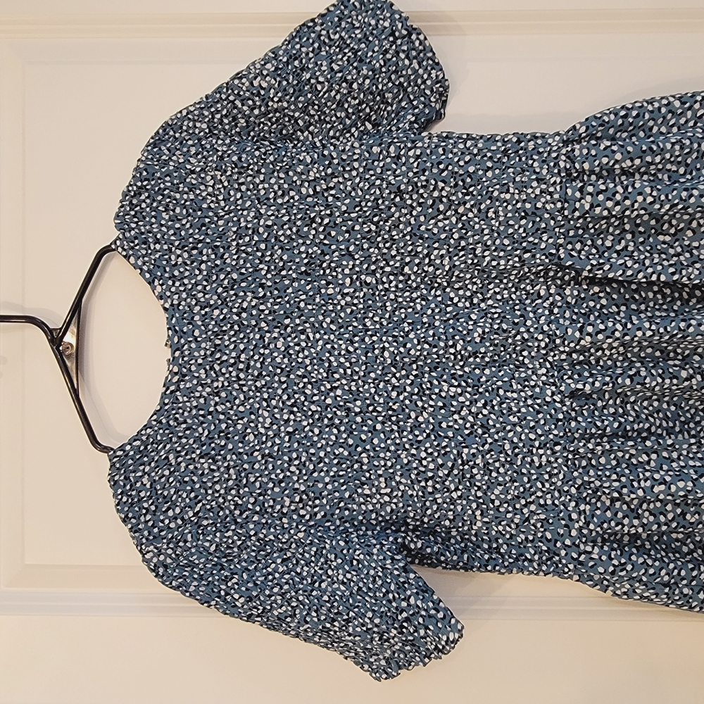 Ann Taylor Blue and White Patterned Cheetah